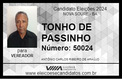 Candidato TONHO DE PASSINHO 2024 - NOVA SOURE - Eleições