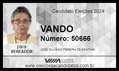 Candidato VANDO 2024 - NOVA SOURE - Eleições