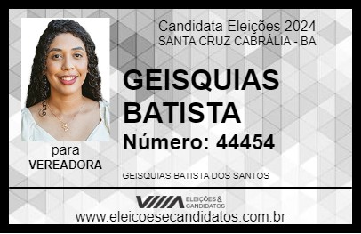 Candidato GEISQUIAS BATISTA 2024 - SANTA CRUZ CABRÁLIA - Eleições