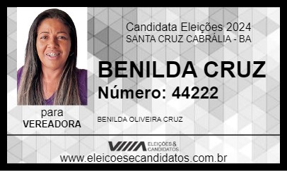 Candidato BENILDA CRUZ 2024 - SANTA CRUZ CABRÁLIA - Eleições