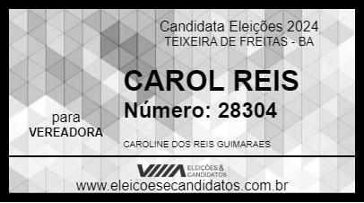 Candidato CAROL REIS 2024 - TEIXEIRA DE FREITAS - Eleições