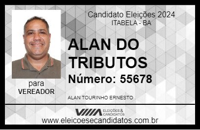 Candidato ALAN DO TRIBUTOS 2024 - ITABELA - Eleições