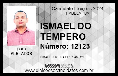 Candidato ISMAEL DO TEMPERO  2024 - ITABELA - Eleições