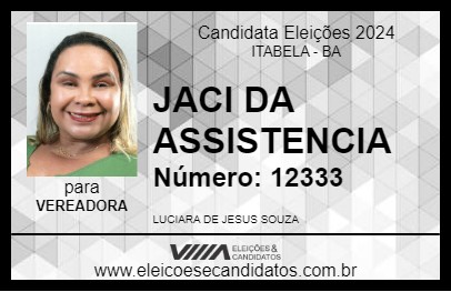 Candidato JACI ASSISTENTE SOCIAL 2024 - ITABELA - Eleições