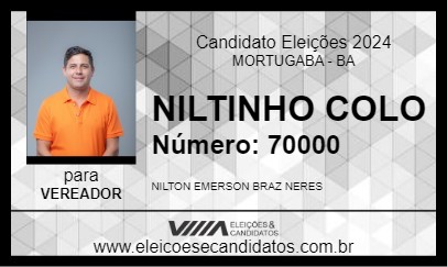 Candidato NILTINHO COLO 2024 - MORTUGABA - Eleições