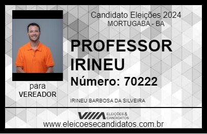 Candidato PROFESSOR IRINEU 2024 - MORTUGABA - Eleições