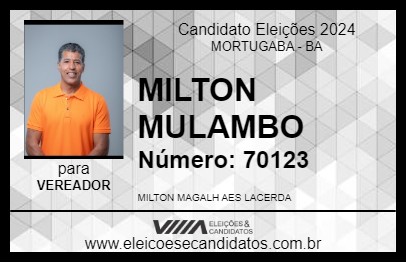 Candidato MILTON MULAMBO 2024 - MORTUGABA - Eleições