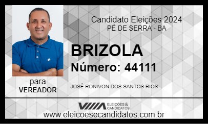 Candidato BRIZOLA 2024 - PÉ DE SERRA - Eleições