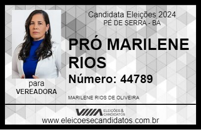 Candidato PRÓ MARILENE RIOS 2024 - PÉ DE SERRA - Eleições