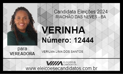 Candidato VERINHA 2024 - RIACHÃO DAS NEVES - Eleições