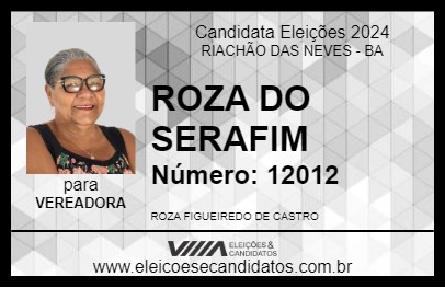 Candidato ROZA DO SERAFIM 2024 - RIACHÃO DAS NEVES - Eleições