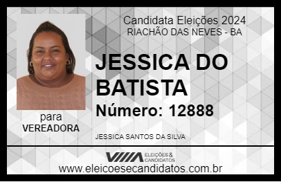 Candidato JESSICA DO BATISTA 2024 - RIACHÃO DAS NEVES - Eleições