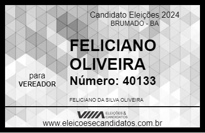 Candidato FELICIANO OLIVEIRA 2024 - BRUMADO - Eleições