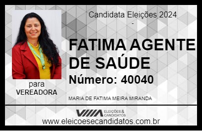 Candidato FATIMA AGENTE DE SAÚDE 2024 - BRUMADO - Eleições