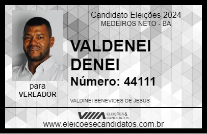 Candidato VALDENEI DENEI 2024 - MEDEIROS NETO - Eleições