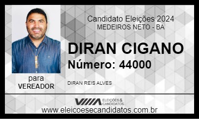 Candidato DIRAN CIGANO 2024 - MEDEIROS NETO - Eleições