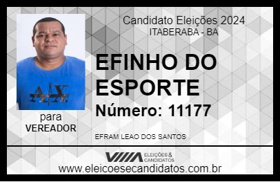 Candidato EFINHO DO ESPORTE 2024 - ITABERABA - Eleições