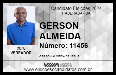 Candidato GERSON ALMEIDA 2024 - ITABERABA - Eleições