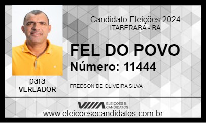 Candidato FEL DO POVO 2024 - ITABERABA - Eleições