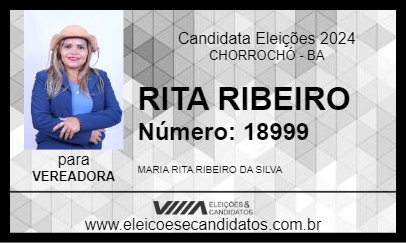 Candidato RITA RIBEIRO 2024 - CHORROCHÓ - Eleições