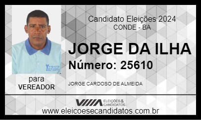 Candidato JORGE DA ILHA 2024 - CONDE - Eleições