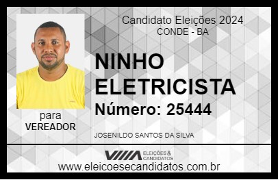 Candidato NINHO ELETRICISTA 2024 - CONDE - Eleições