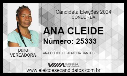 Candidato ANA CLEIDE 2024 - CONDE - Eleições