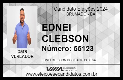 Candidato EDNEI CLEBSON 2024 - BRUMADO - Eleições