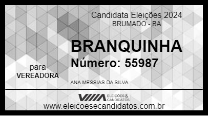 Candidato BRANQUINHA 2024 - BRUMADO - Eleições