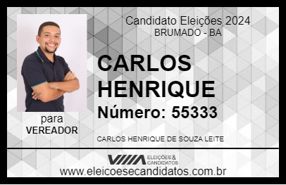 Candidato CARLOS HENRIQUE 2024 - BRUMADO - Eleições