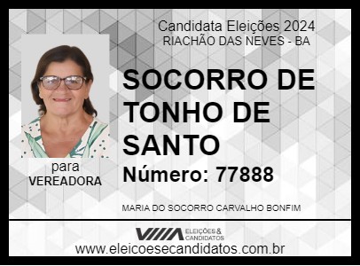 Candidato SOCORRO DE TONHO DE SANTO 2024 - RIACHÃO DAS NEVES - Eleições