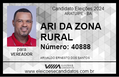 Candidato ARI DA ZONA RURAL 2024 - ARATUÍPE - Eleições