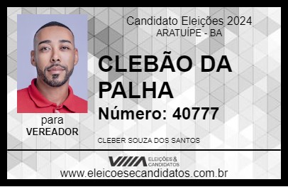 Candidato CLEBÃO DA PALHA 2024 - ARATUÍPE - Eleições