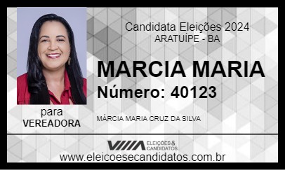 Candidato MARCIA MARIA 2024 - ARATUÍPE - Eleições