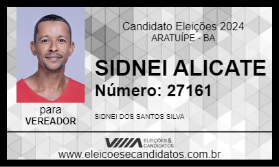 Candidato SIDNEI ALICATE 2024 - ARATUÍPE - Eleições