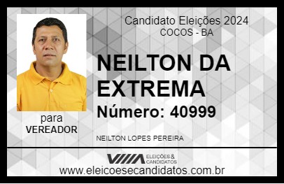 Candidato NEILTON DA EXTREMA 2024 - COCOS - Eleições