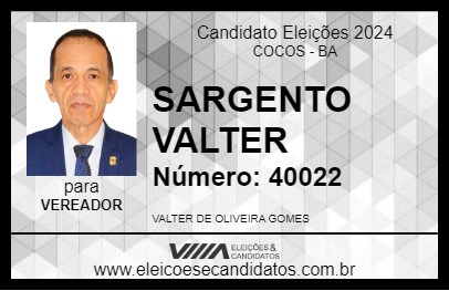 Candidato SARGENTO VALTER 2024 - COCOS - Eleições