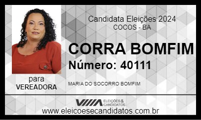 Candidato CORRA BOMFIM 2024 - COCOS - Eleições