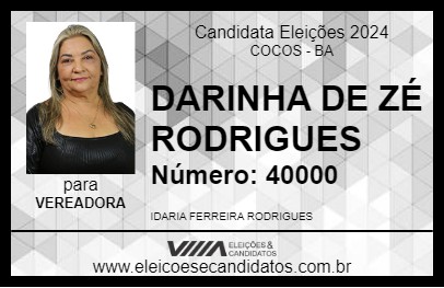 Candidato DARINHA DE ZÉ RODRIGUES 2024 - COCOS - Eleições