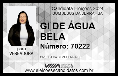 Candidato GI DE ÁGUA BELA 2024 - BOM JESUS DA SERRA - Eleições