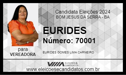 Candidato EURIDES 2024 - BOM JESUS DA SERRA - Eleições