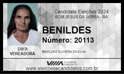 Candidato BENILDES 2024 - BOM JESUS DA SERRA - Eleições