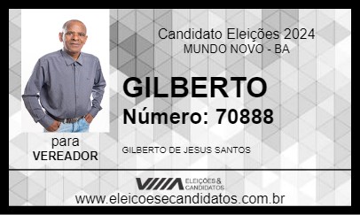 Candidato GILBERTO 2024 - MUNDO NOVO - Eleições