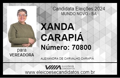 Candidato XANDA CARAPIÁ 2024 - MUNDO NOVO - Eleições