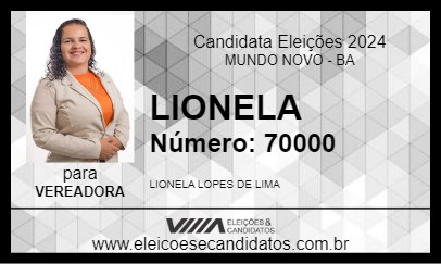 Candidato LIONELA 2024 - MUNDO NOVO - Eleições