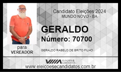 Candidato GERALDO 2024 - MUNDO NOVO - Eleições