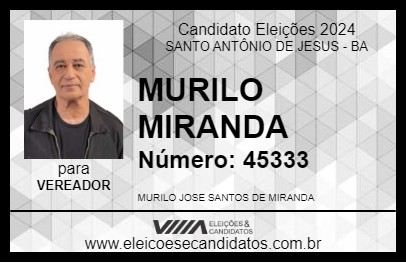 Candidato MURILO MIRANDA 2024 - SANTO ANTÔNIO DE JESUS - Eleições