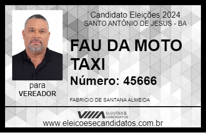 Candidato FAU DA MOTO TAXI 2024 - SANTO ANTÔNIO DE JESUS - Eleições