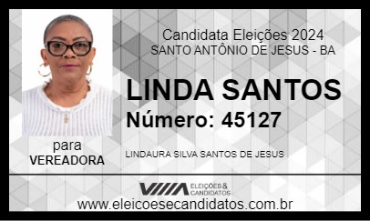 Candidato LINDA SANTOS 2024 - SANTO ANTÔNIO DE JESUS - Eleições