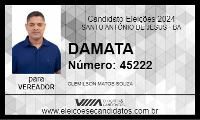 Candidato DAMATA 2024 - SANTO ANTÔNIO DE JESUS - Eleições